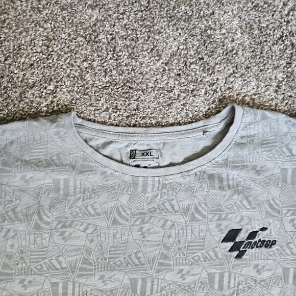 Moto GP Size 2XL Gray Short Sleeve Embroidered AOP Motorcycle Racing Shirt - Picture 3 of 9